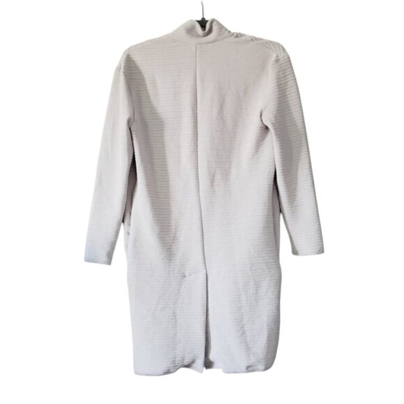 T Tahari Ribbed Minimalist Neutral Long Lined Blazer Coat XS - Picture 3 of 9